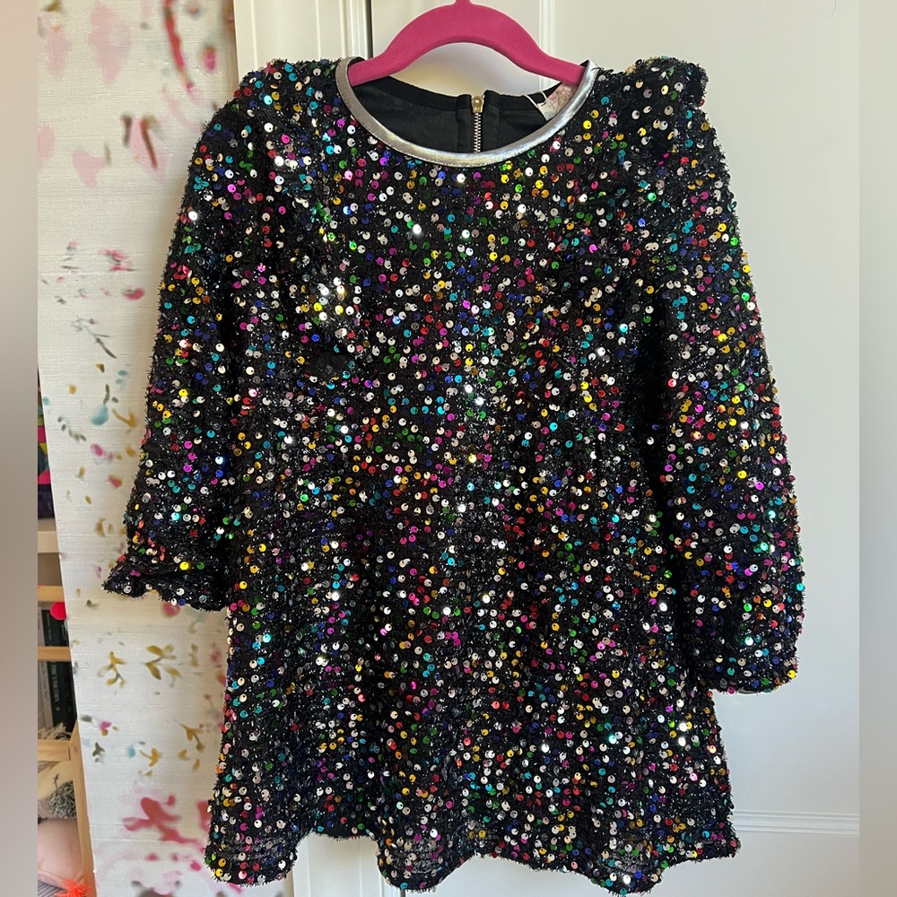 NWT Girls Sequin Sara Sara (Hannah Banana) Long Sleeved Sequined Party Dress